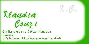 klaudia csuzi business card
